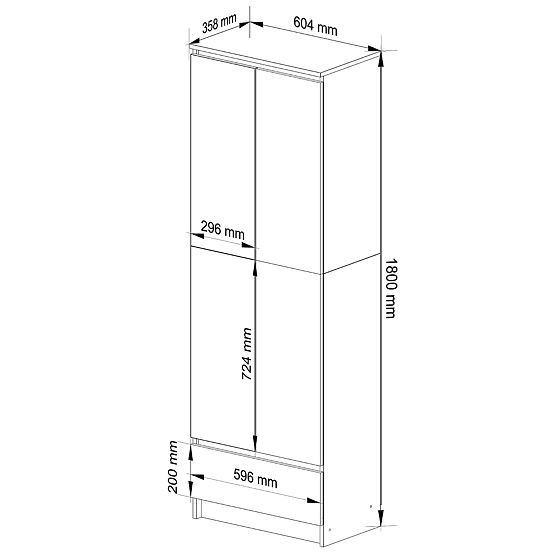 Kancelářská skříň R 60 cm CLP 1 zásuvka 2 dveře PK Olše