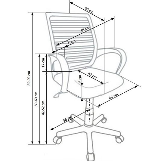Kancelářská židle Santana - šedá