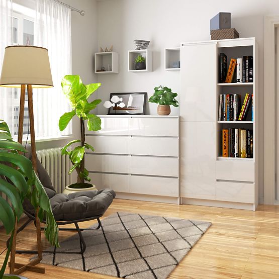 Kancelářský regál R 80 cm CLP R11 PK BÍLÝ / BÍLÝ LESK