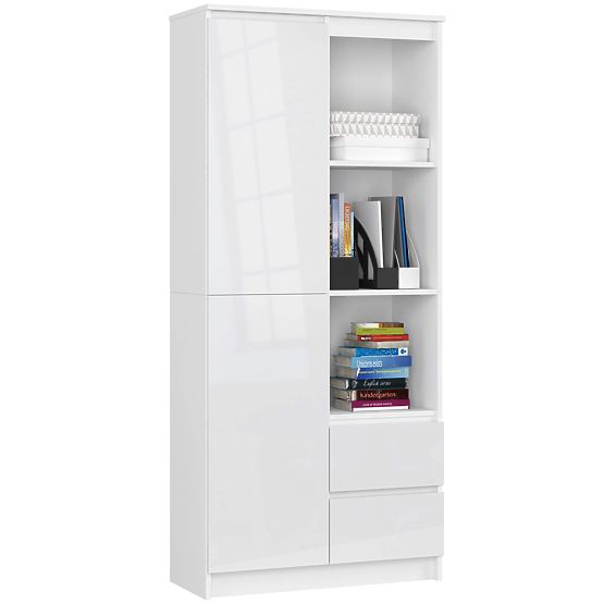 Kancelářský regál R 80 cm CLP R11 PK BÍLÝ / BÍLÝ LESK