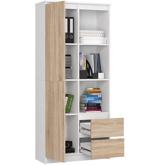 KANCELÁŘSKÝ REGÁL R 80 cm CLP R11 PK BÍLÝ / SONOMA