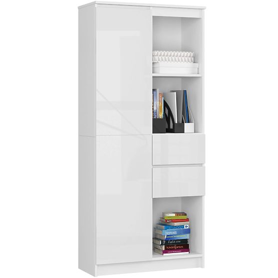 KANCELÁŘSKÝ REGÁL R 80 cm CLP R15 PK BÍLÝ / BÍLÝ LESK