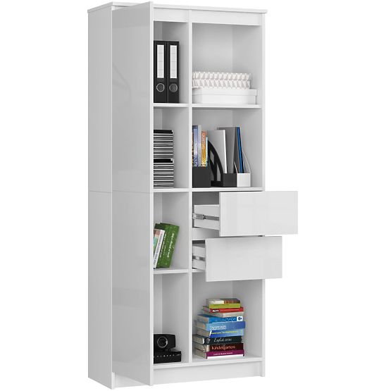KANCELÁŘSKÝ REGÁL R 80 cm CLP R15 PK BÍLÝ / BÍLÝ LESK