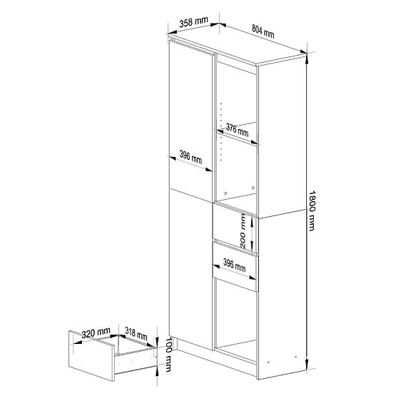 KANCELÁŘSKÝ REGÁL R 80 cm CLP R15 PK BÍLÝ / BÍLÝ LESK