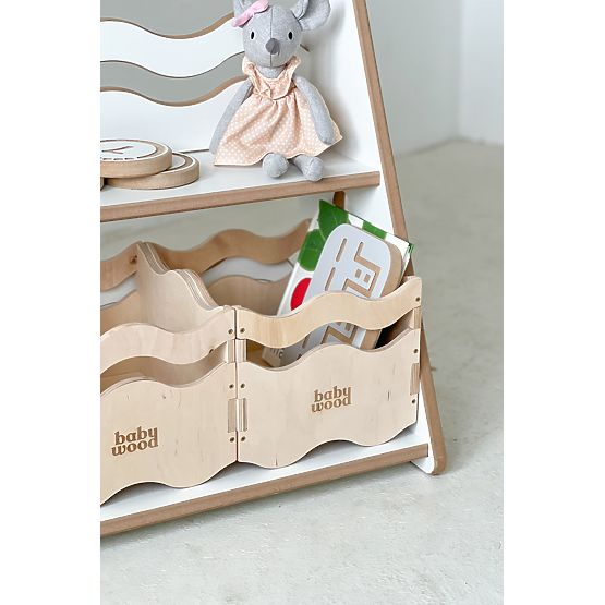 Knihovna a regál na hračky WAVE M - bílá