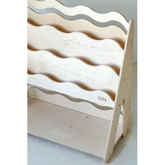 Knihovna a regál na hračky WAVE M - přírodní