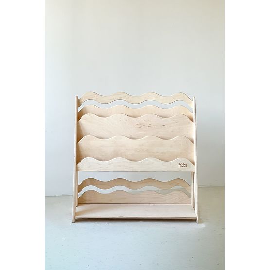 Knihovna a regál na hračky WAVE M - přírodní