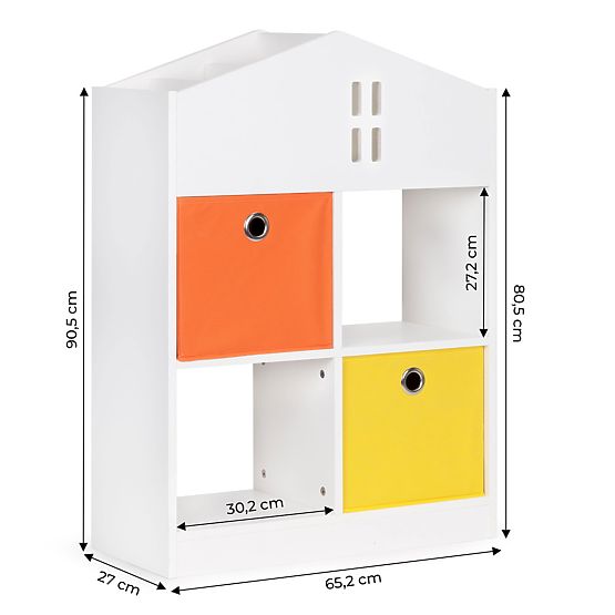 Knihovna s organizéry - domeček