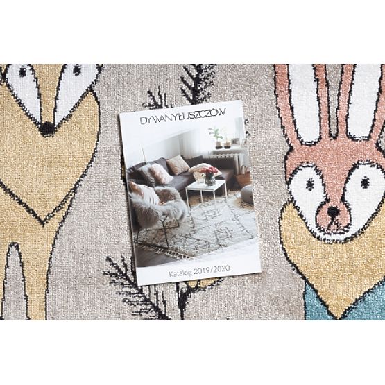 Koberec FUN Forester pro děti, zvířata, lesní béžová