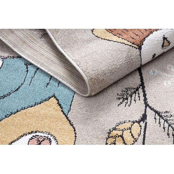 Koberec FUN Forester pro děti, zvířata, lesní béžová