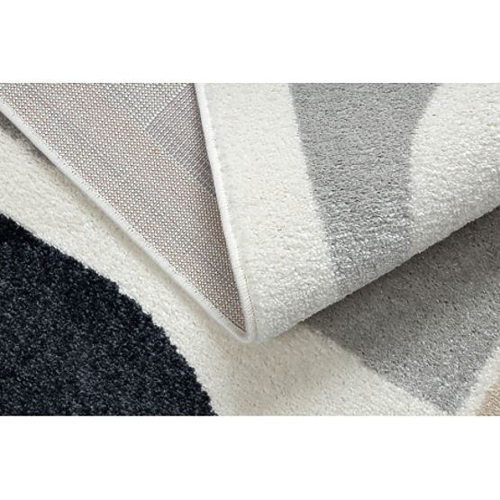 Koberec FUSION 0213 bílá / tmavě růžová - Geometrický, moderní, abstraktní