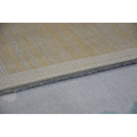 Koberec PASTEL 18409/652 - Mrak srdce PTÁK Šedá KRÉM tyrkysový