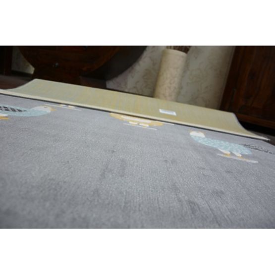 Koberec PASTEL 18413/072 - Kuřata Kohouti Šedá tyrkysov