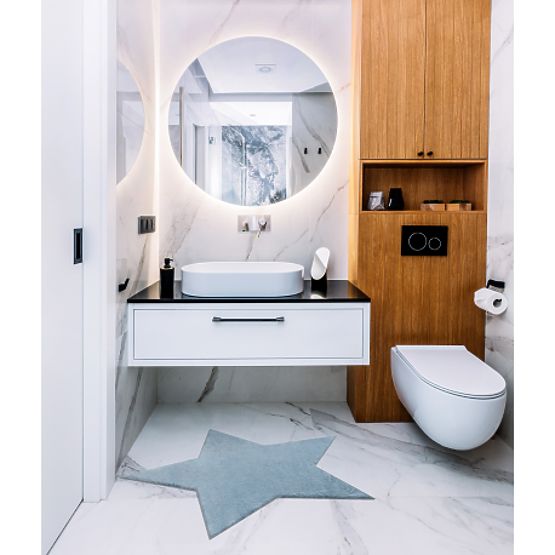 Koberec pratelný SHAPE 3148 Hvězda Shaggy - modrý plyšový, protiskluzový