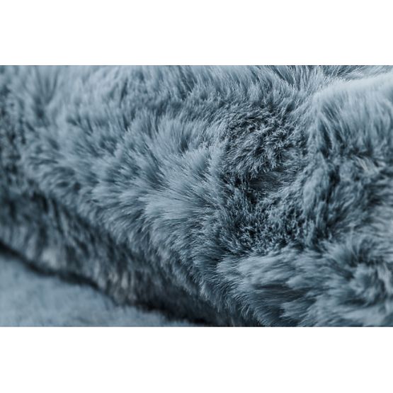 Koberec pratelný SHAPE 3148 Hvězda Shaggy - modrý plyšový, protiskluzový