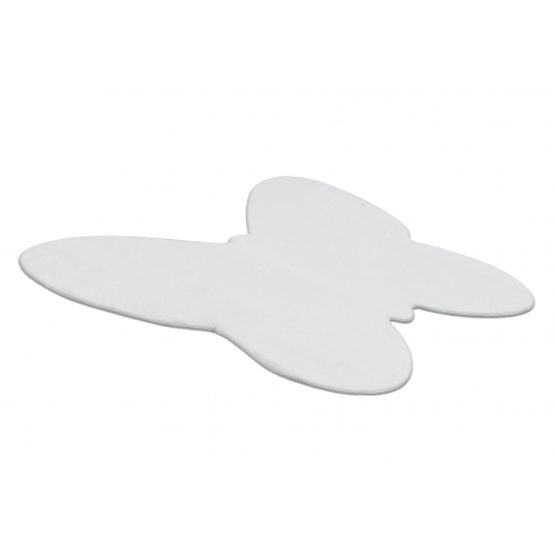 Koberec pratelný SHAPE 3150 Motýl Shaggy - slonová kost plyšový, protiskluzový