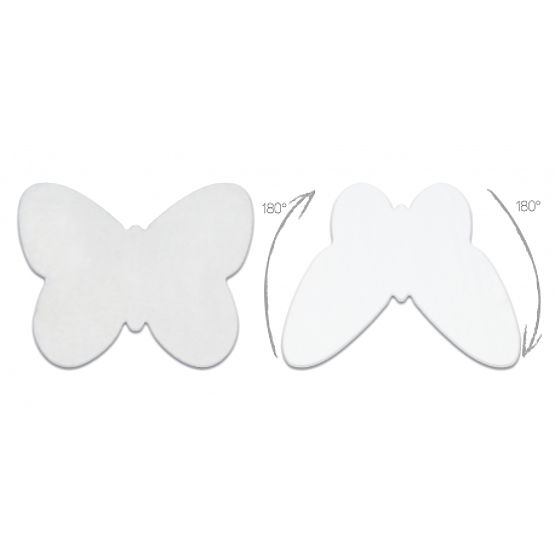 Koberec pratelný SHAPE 3150 Motýl Shaggy - slonová kost plyšový, protiskluzový