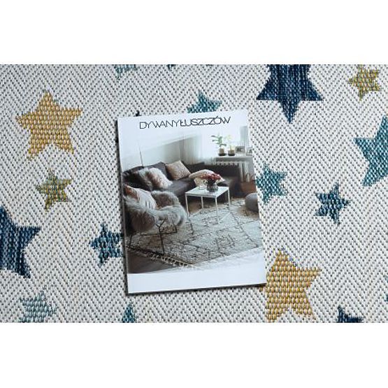 Koberec SISAL COOPER Hvězdy 22260 ecru / tmavě modrá