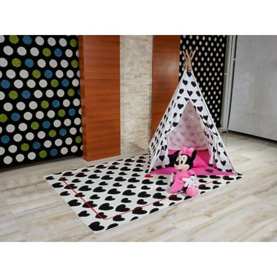 Koberec SKETCH - F755 krém/ černá - srdce