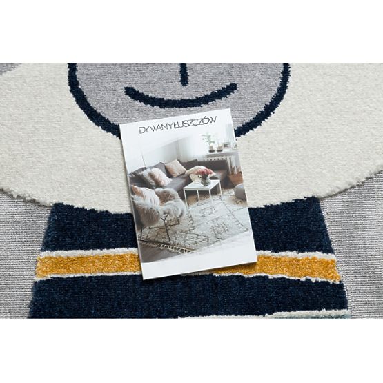 Koberec YOYO GD50 šedo / bílé - Medvídek pro děti, strukturální, senzoricky Třásně