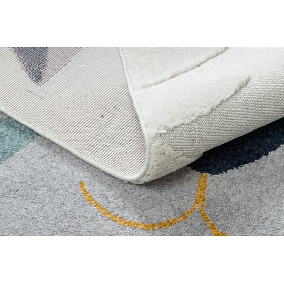 Koberec YOYO GD80 bílé / šedo - Tygr pro děti, strukturální, senzoricky Třásně