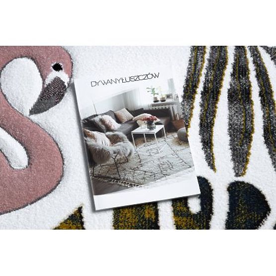 Koberec ZAHRADA, PLAMEŇÁCI, LISTY MONSTERY, krémový