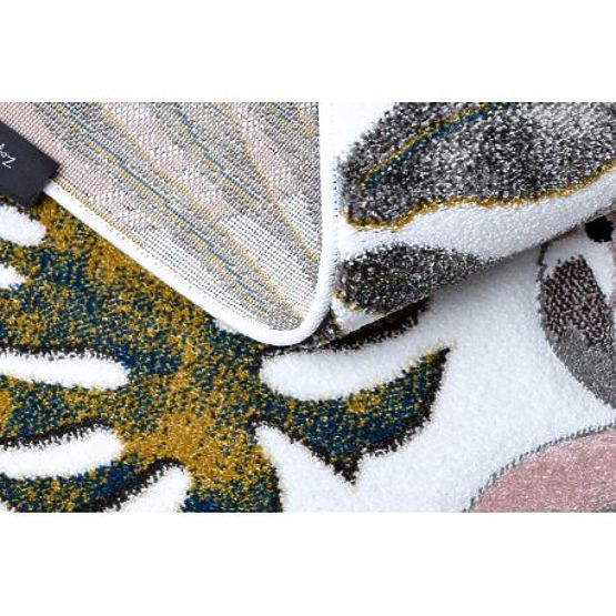 Koberec ZAHRADA, PLAMEŇÁCI, LISTY MONSTERY, krémový