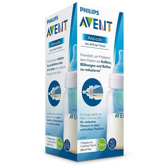 Kojenecká láhev Avent Anti-colic s ventilem AirFree 260 ml Transparentní