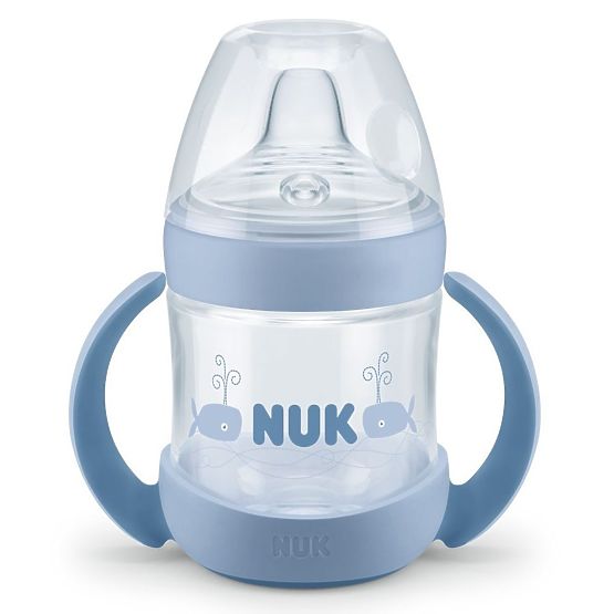 Kojenecká láhev na učení NUK Nature Sense 150 ml modrá