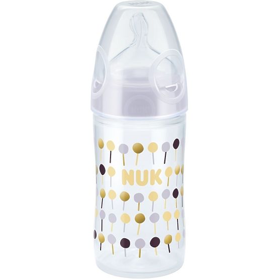 Kojenecká láhev NUK New Classic 150 ml bílá puntíky