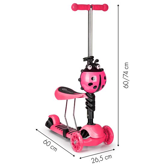 Koloběžka a odrážedlo Beruška - růžová