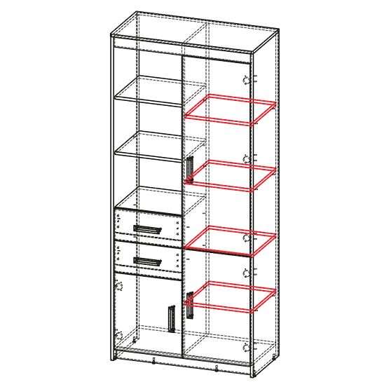 Kombinovaná šatní skříň UNI 3