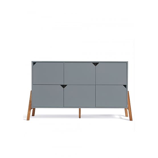 Komoda Lotti Grey - 6 šuplíků