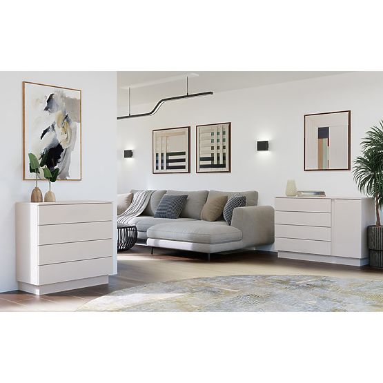 Komoda AMBER 1D4S Skříňka 1 Dveře 4 Zásuvky Do Ložnice Obývacího Pokoje KAŠMÍR Béžová