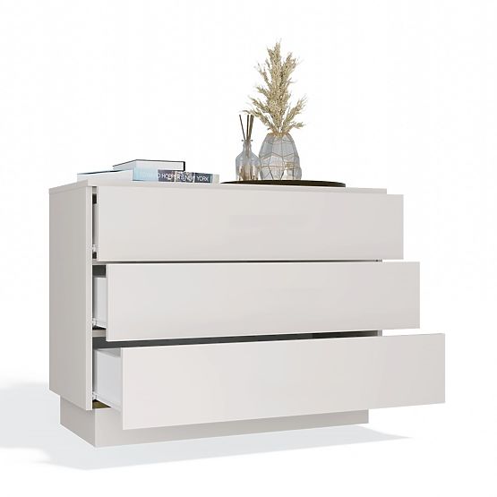 Komoda AMBER 3S Skříňka 3 Zásuvky Do Ložnice Obývacího Pokoje KAŠMÍR Béžová