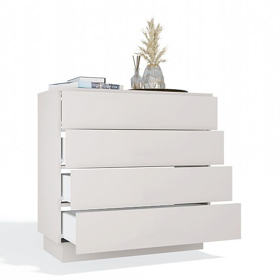 Komoda AMBER 4S Skříňka 4 Zásuvky Do Ložnice Obývacího Pokoje KAŠMÍR Béžová