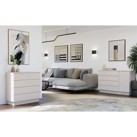 Komoda AMBER 4S Skříňka 4 Zásuvky Do Ložnice Obývacího Pokoje KAŠMÍR Béžová