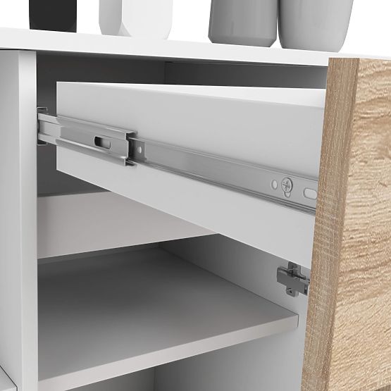 KOMODA B-17 120 cm 1 ZÁSUVKA 1 DVEŘE PK BÍLÁ / SONOMA