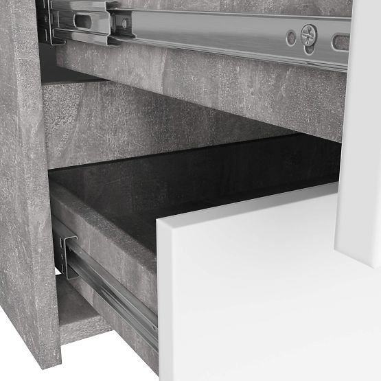 KOMODA CL100 6SZ PK BETON / BÍLÁ