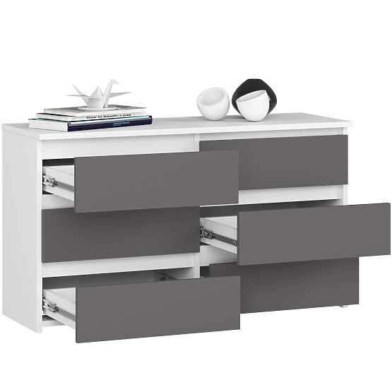 KOMODA CL100 6SZ PK BÍLÁ / ŠEDÁ