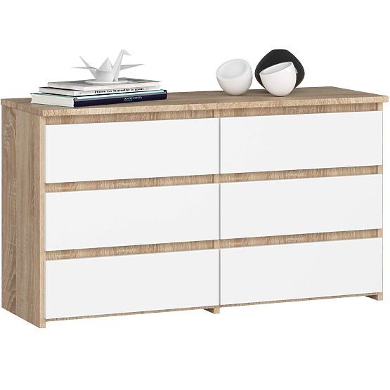 KOMODA CL100 6SZ PK DUB SONOMA / BÍLÁ