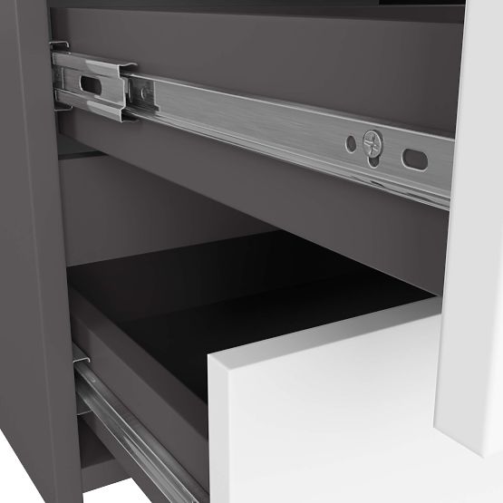 KOMODA CL100 6SZ ŠEDÁ / BÍLÁ