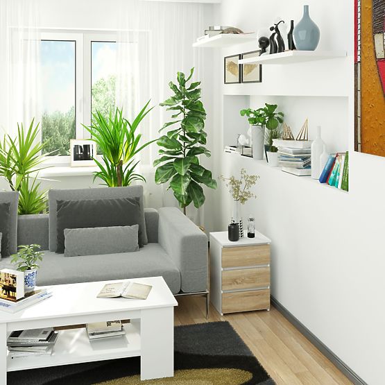 KOMODA CL3/40 PK BÍLÁ / DUB SONOMA