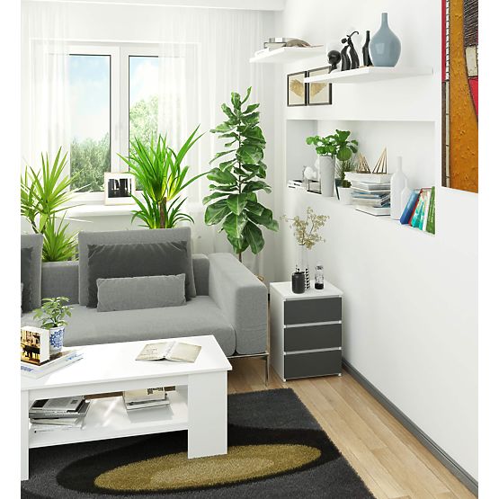 KOMODA CL3/40 PK BÍLÁ / ŠEDÁ