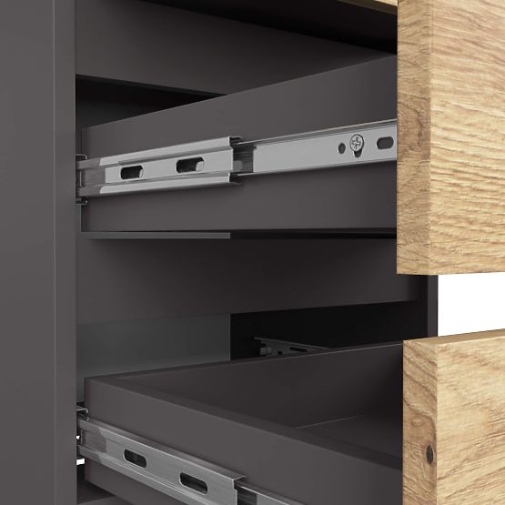 KOMODA CL3/40 PK GRAFIT ŠEDÁ / DUB ARTISAN