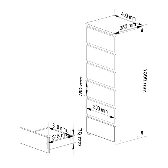 KOMODA CL6 PK BÍLÁ / DUB SONOMA