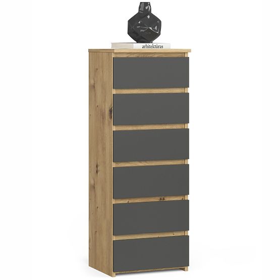 KOMODA CL6 PK DUB ARTISAN / ŠEDÁ
