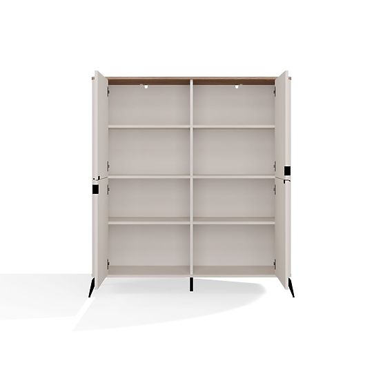 Komoda CORDOBA 4D Kašmír Béžový Dub Castello Skříňka 4 Dveře 8 Polic Obývací Pokoj