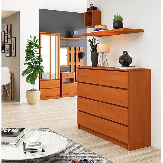 KOMODA K 120 cm 8 ZÁSUVKY PK OLŠE