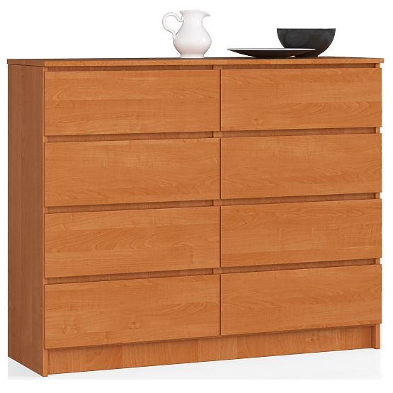 KOMODA K 120 cm 8 ZÁSUVKY PK OLŠE